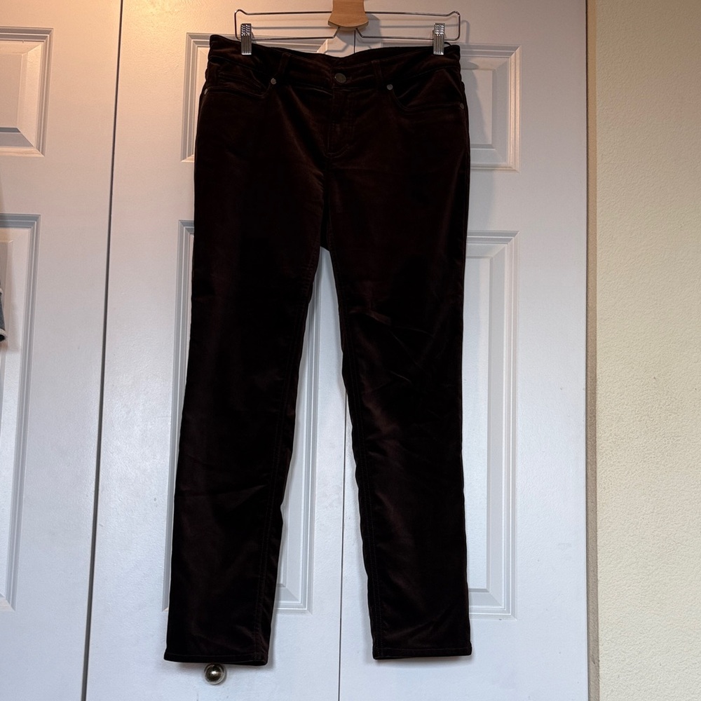 Loro Piana Velvet Pants Brown Chocolate Women IT 44 Designer Trousers